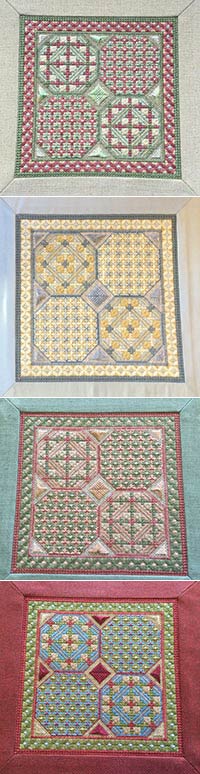 Needlepoint Gozo Decorative design with a variety of different stitches using mixed threads from All Stitched Up